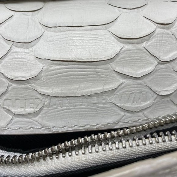 Alexander Wang | Marion Leather Crossbody Bag White Embossed - Picture 8 of 16